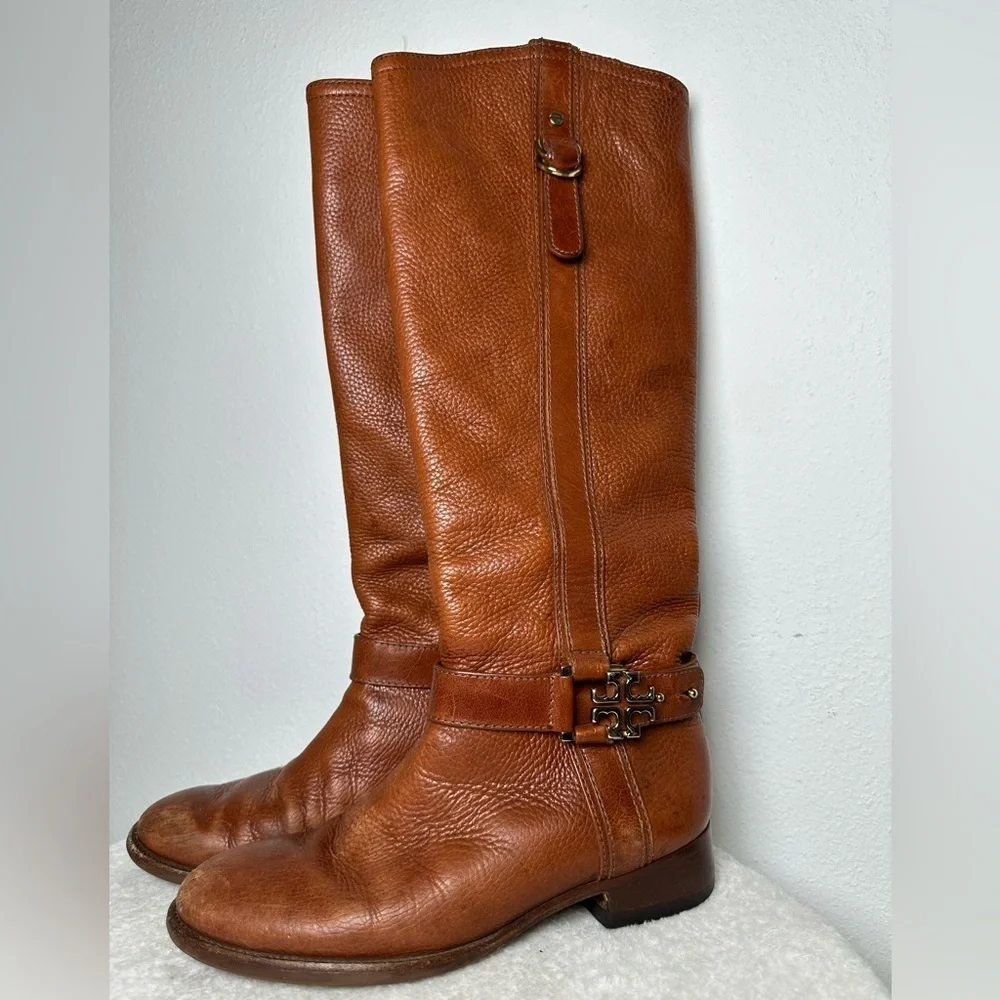 Tory Burch Brown Leather Tall Riding Boots in Size 7.5